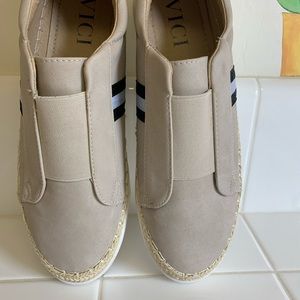 Vici faux suede slip on shoes. Never worn
